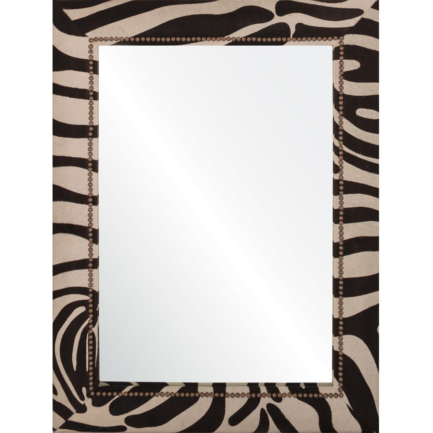 Barclay Butera Cream and Espresso Hide Mirror for Mirror Home