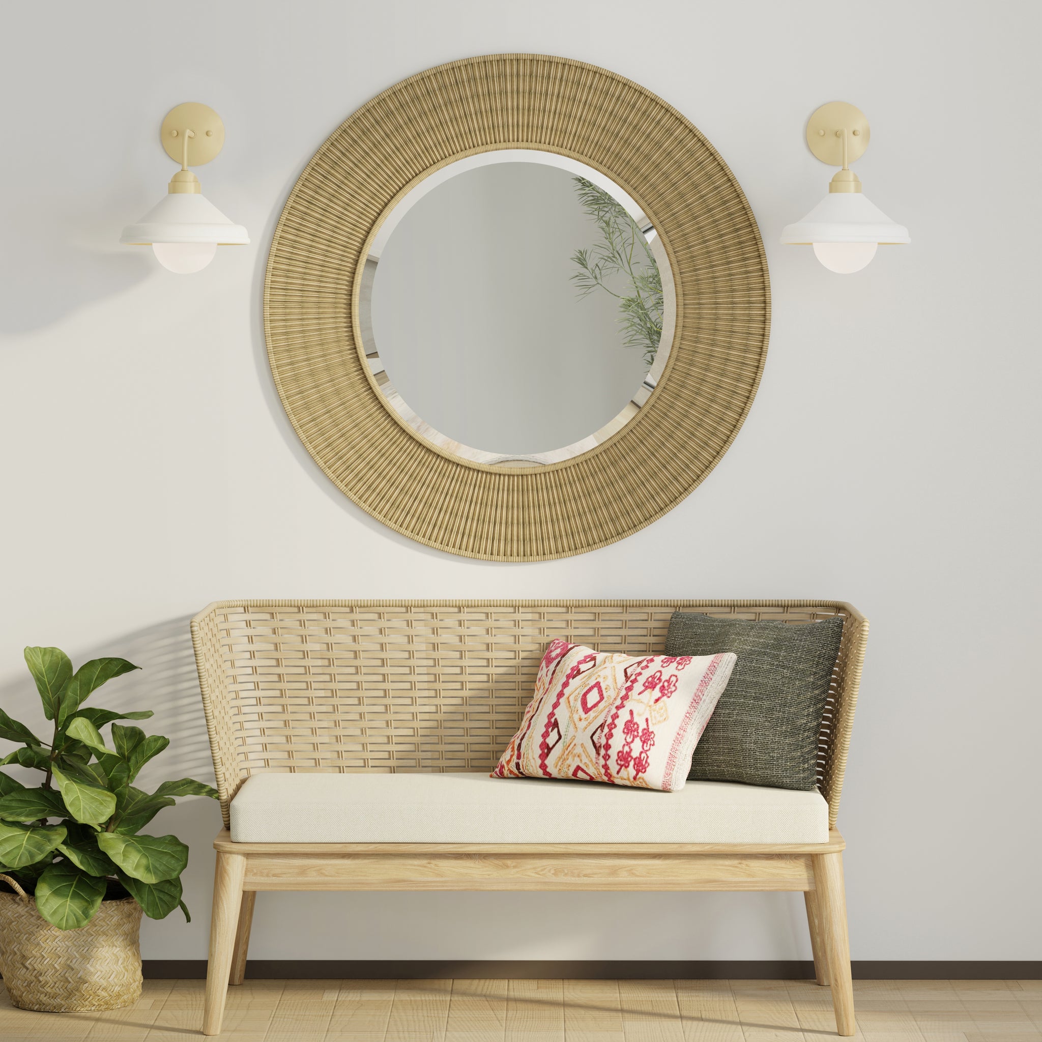 Lumanity Brooks Matte White 10" Wall Sconce Barn Light With Bulb