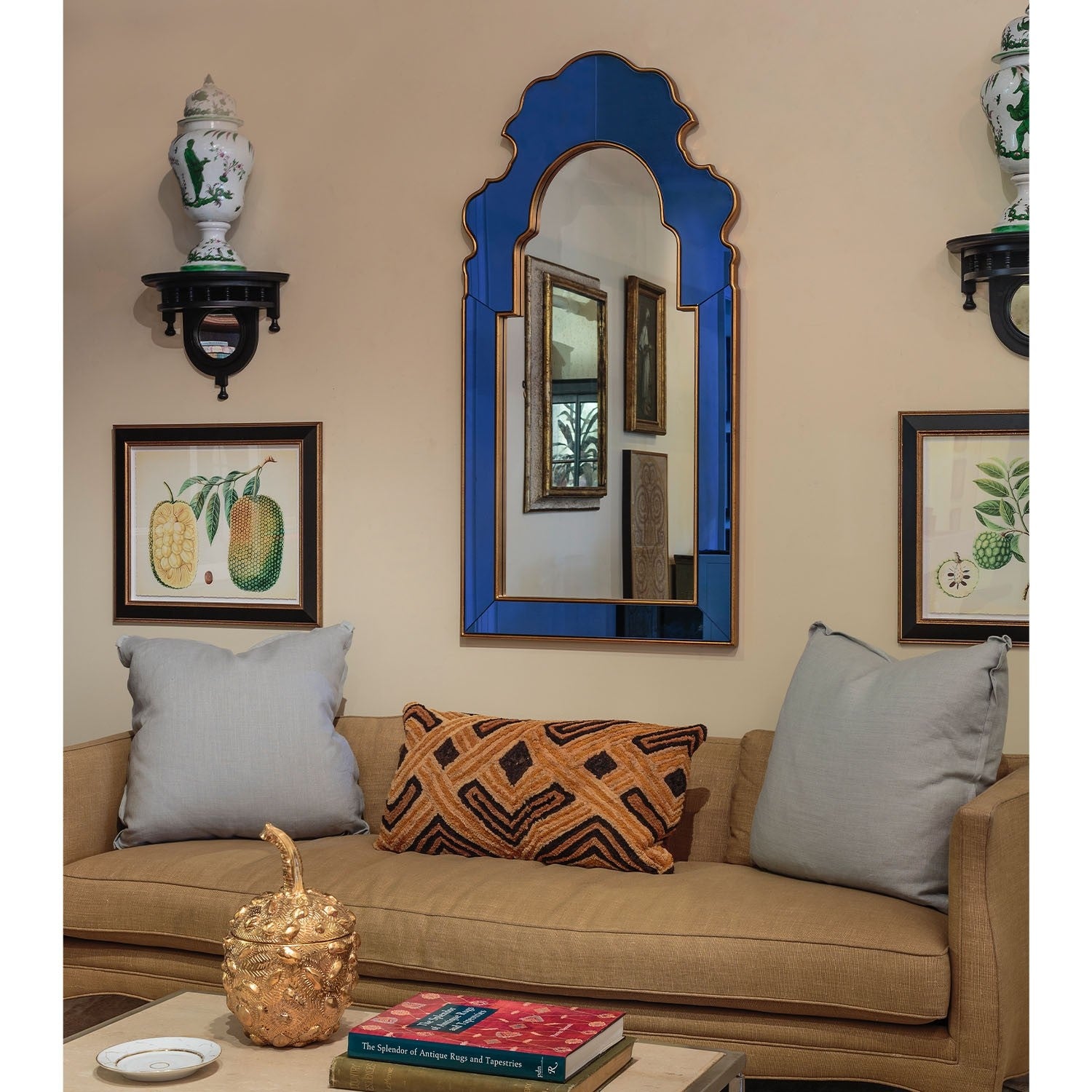 Mirror Home Bunny Williams Distressed Gold Leaf Wall Mirror