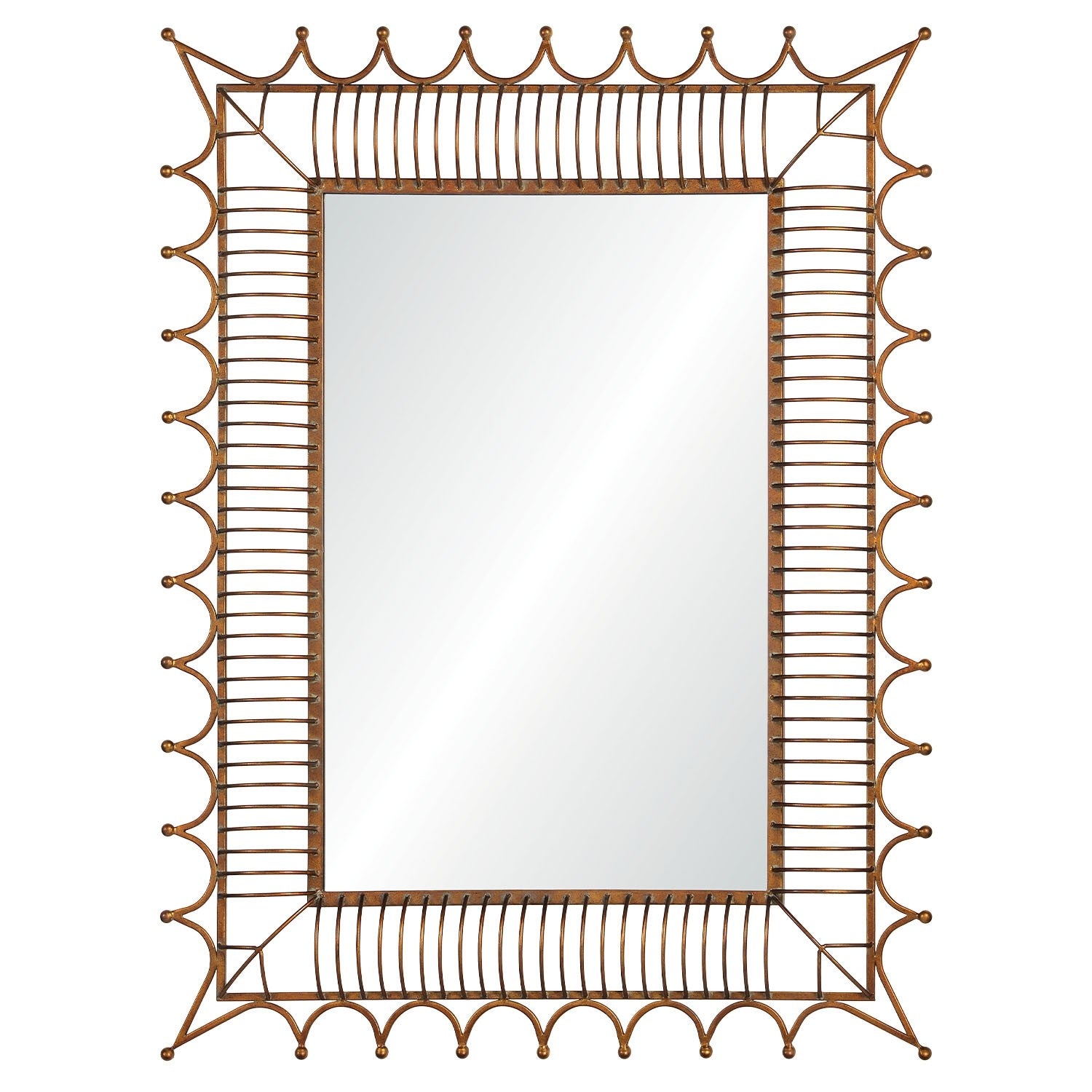 Bunny Williams for Mirror Home, Spiked Iron Mirror in Gold