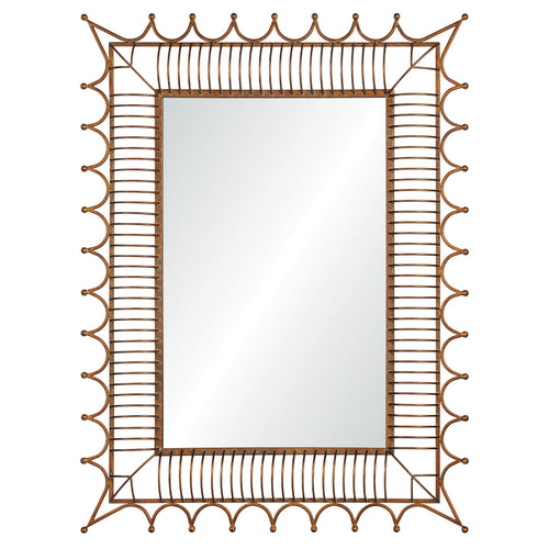 Bunny Williams for Mirror Home, Spiked Iron Mirror in Gold