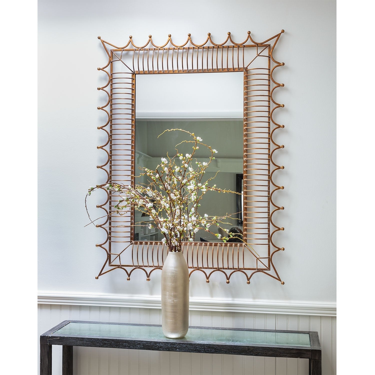 Bunny Williams for Mirror Home, Spiked Iron Mirror in Gold