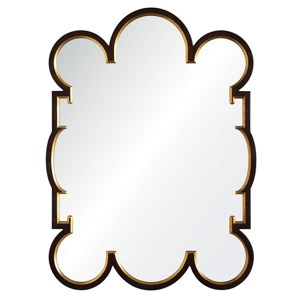 Bunny Williams Walnut Burl Wood and Distressed Gold or Silver Leaf Mirror