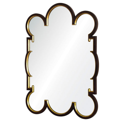 Bunny Williams Walnut Burl Wood and Distressed Gold Leaf Mirror