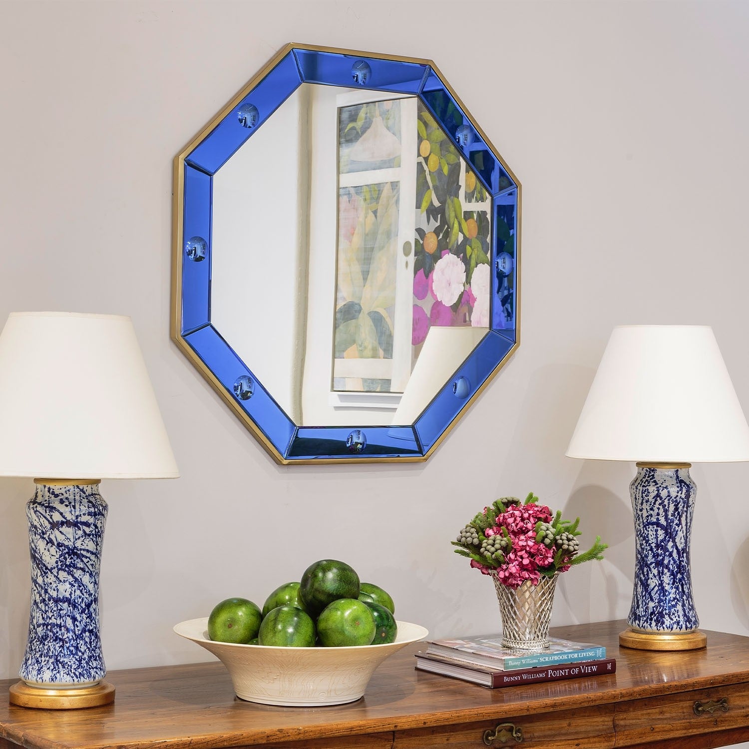 Octagonal Blue Mirror by Bunny Williams