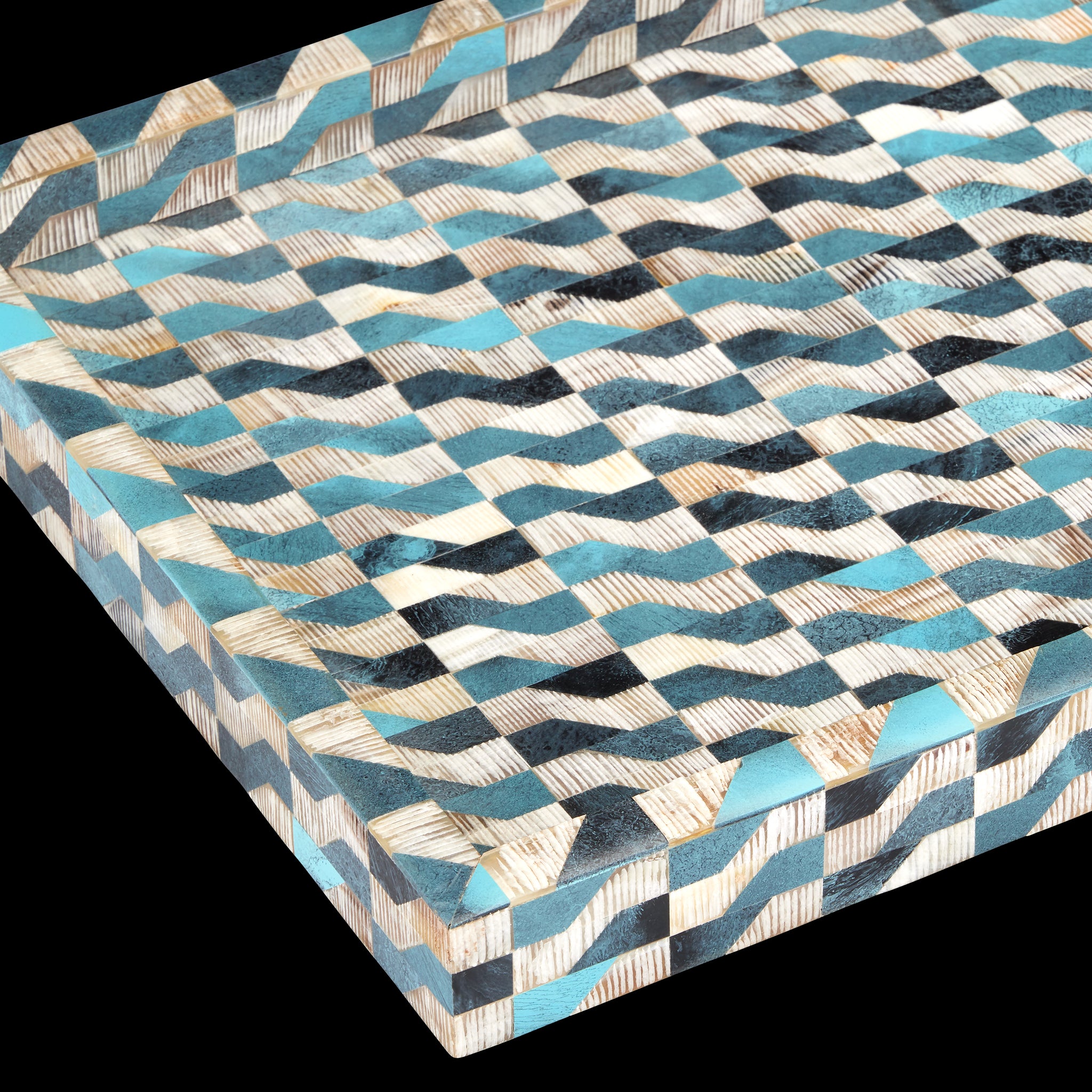 Currey & Company 16" Ezra Bone And Horn Tray