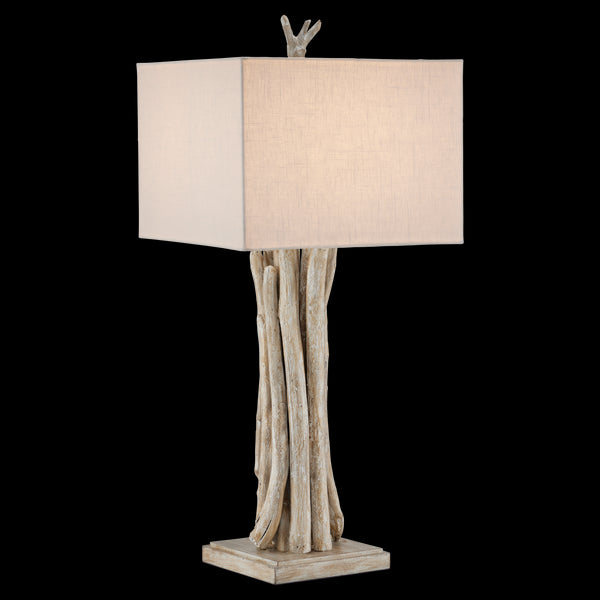 Currey & Company 34" Driftwood Whitewash Table Lamp