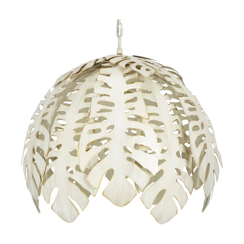 Tropical Leaf Chandelier with Antique Cream or Gold Finish
