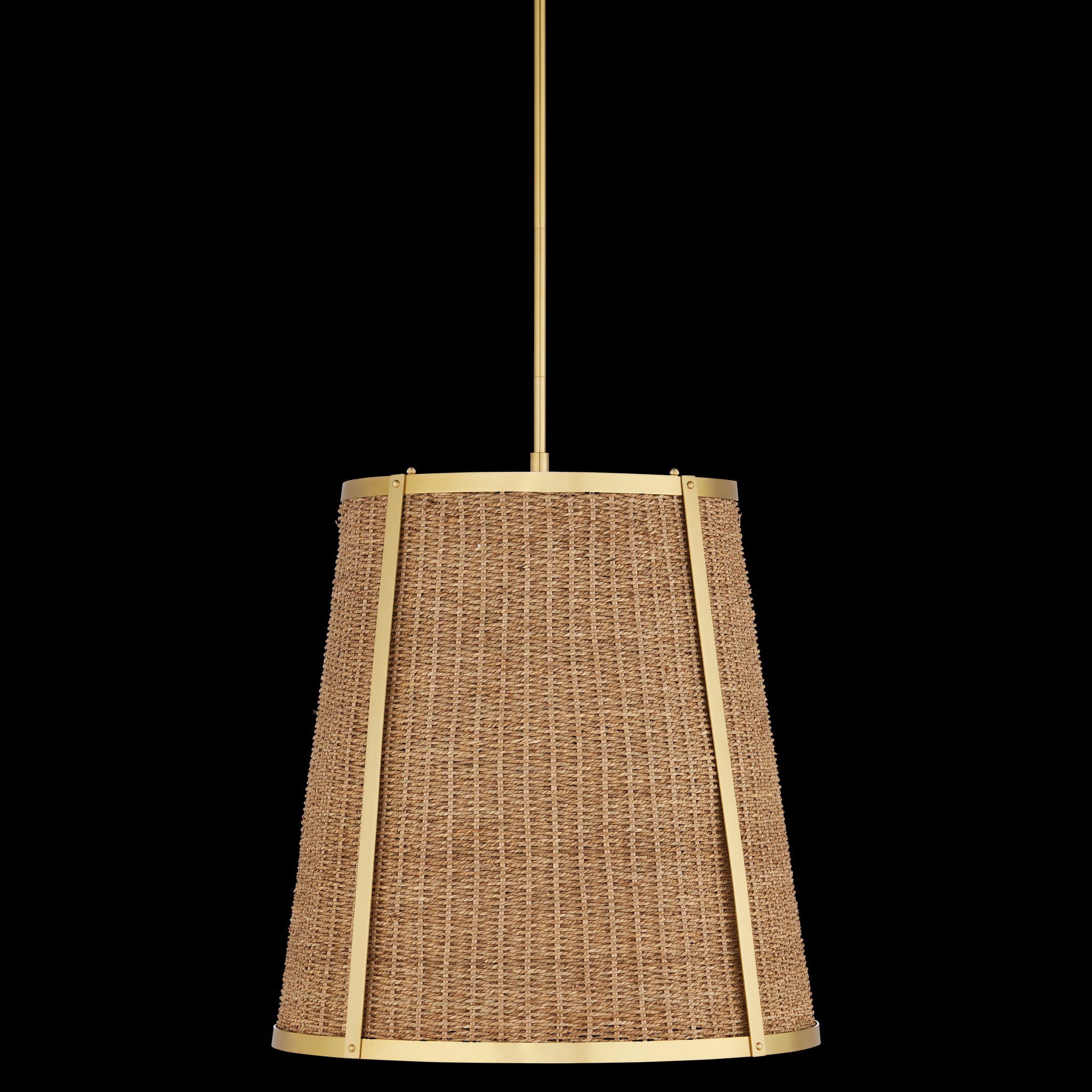 Currey & Company Deauville 22" Seagrass 1 Light Pendant