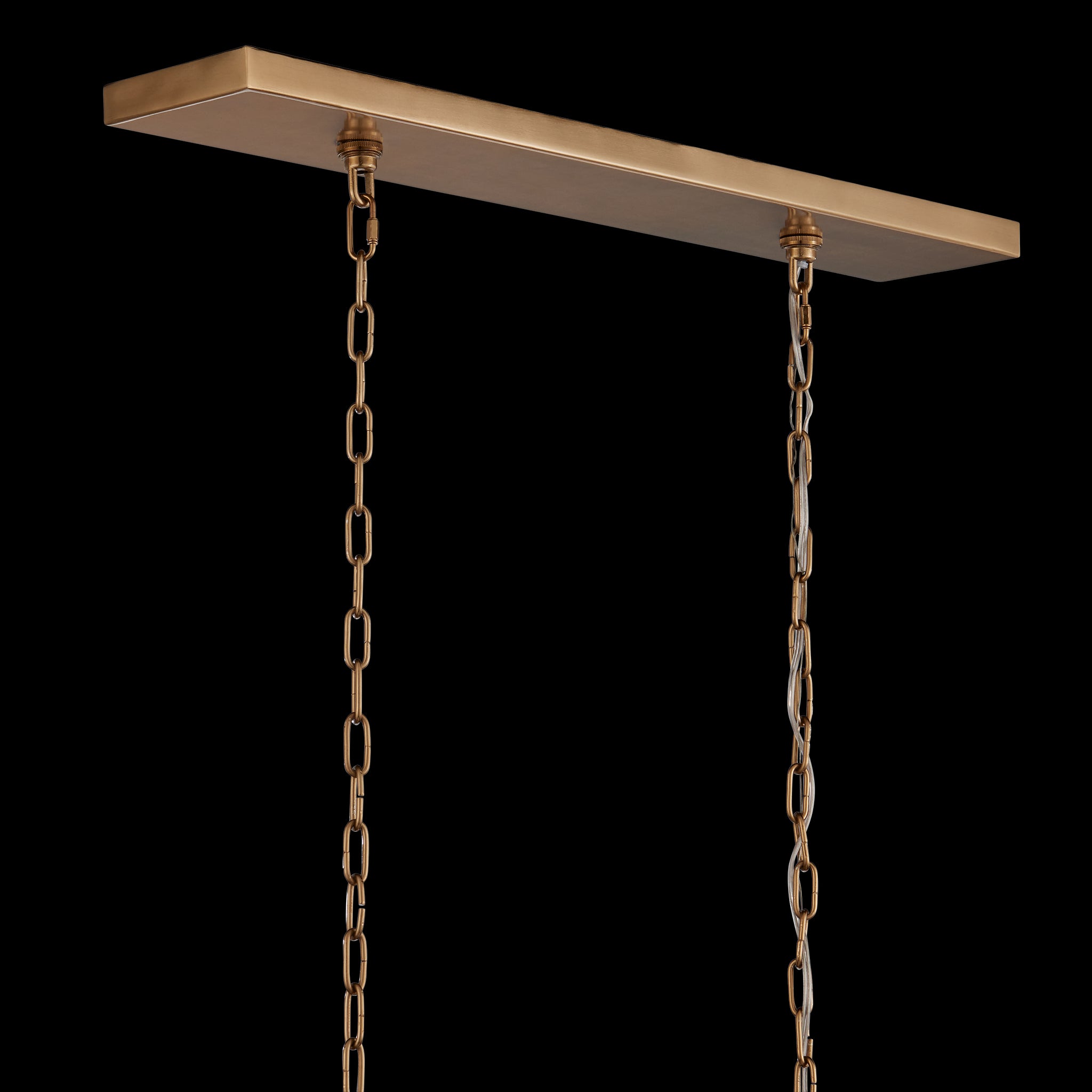 Currey & Company Daze 39.5" Milk Glass 6 Light Rectangular Chandelier