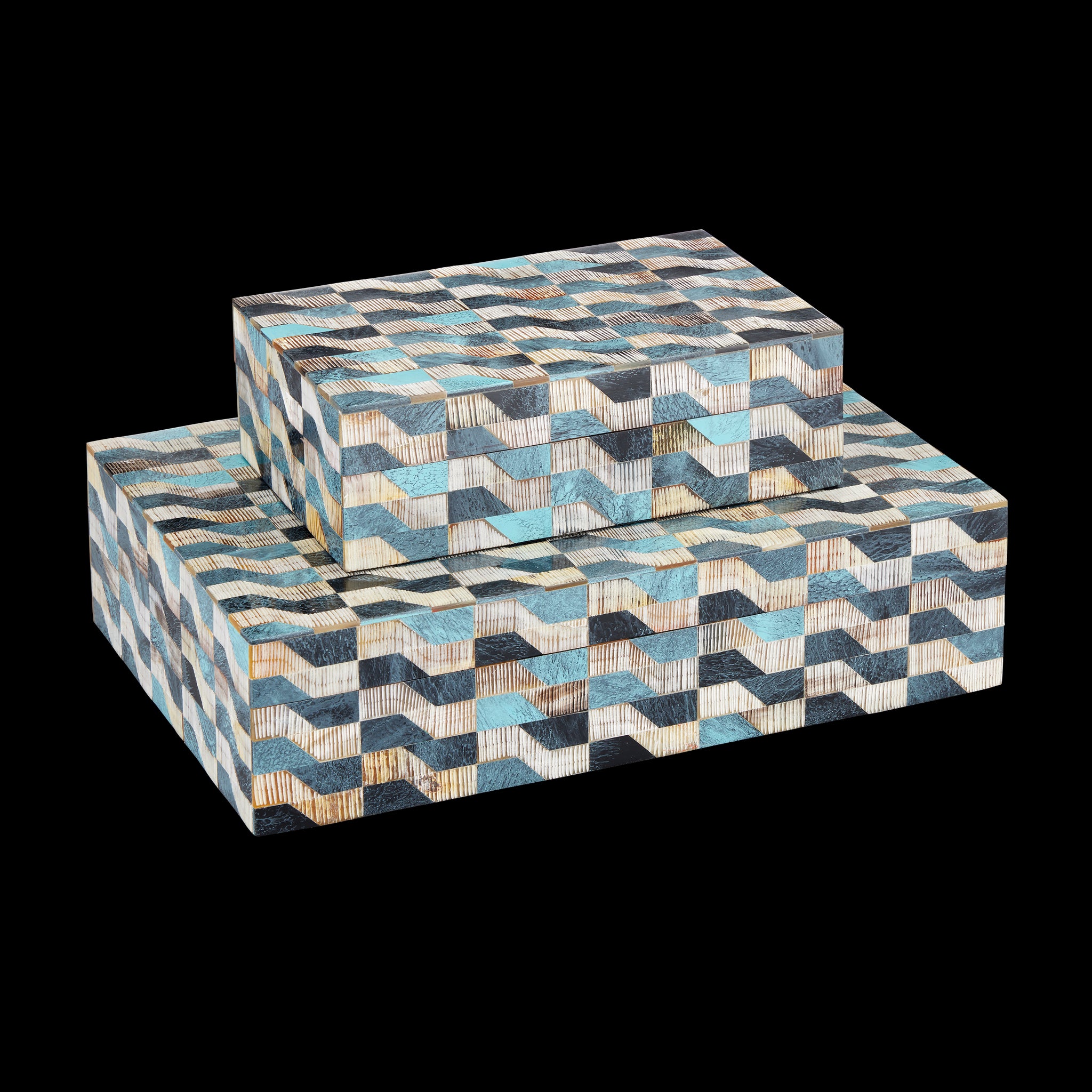 Currey & Company Ezra Bone And Horn Box Set Of 2