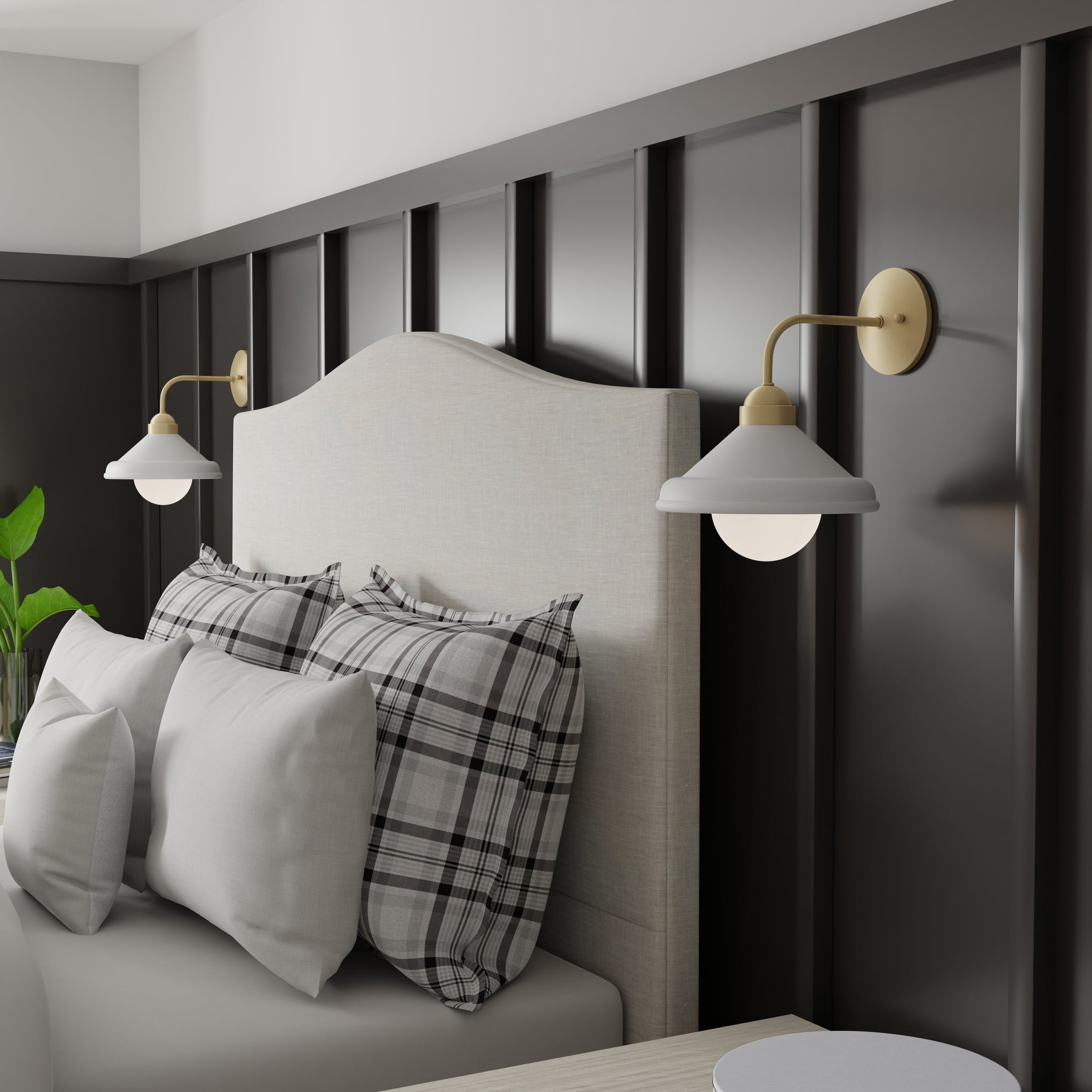 Lumanity Brooks Matte White 10" Wall Sconce Barn Light With Bulb