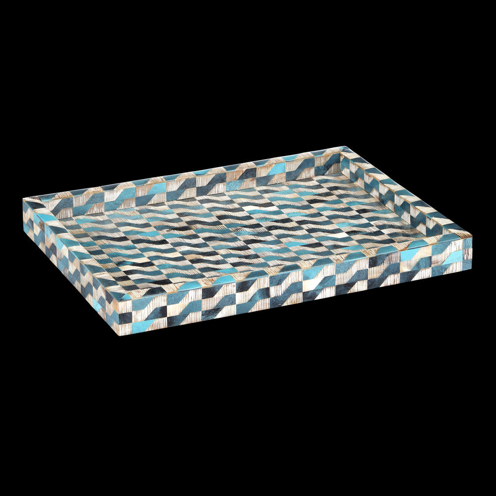 Currey & Company 16" Ezra Bone And Horn Tray