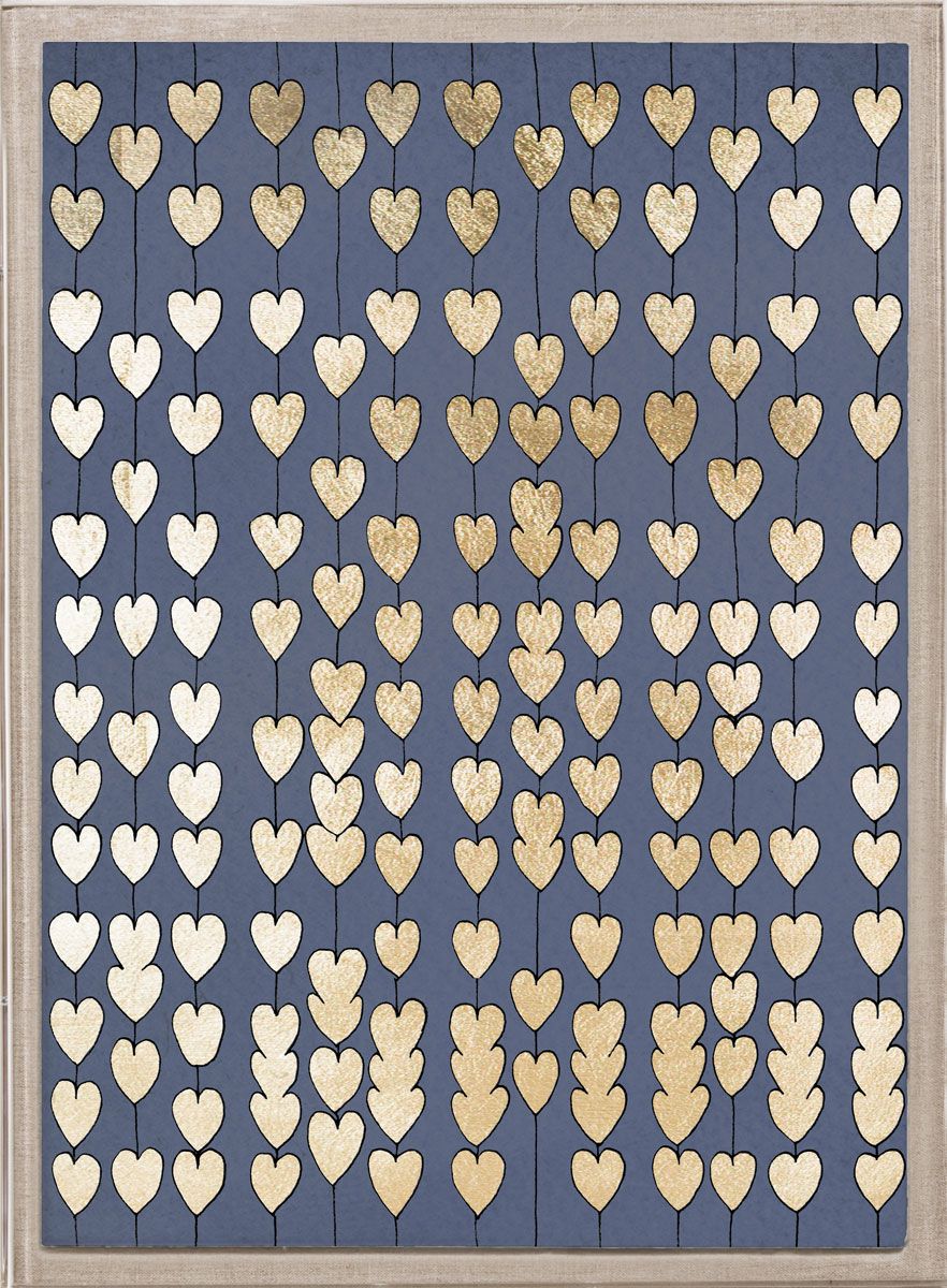 Natural Curiosities Navy and Gold Cartier Hearts, Framed