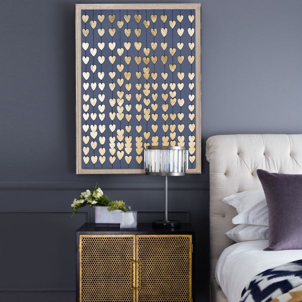 Natural Curiosities Navy and Gold Cartier Hearts, Framed