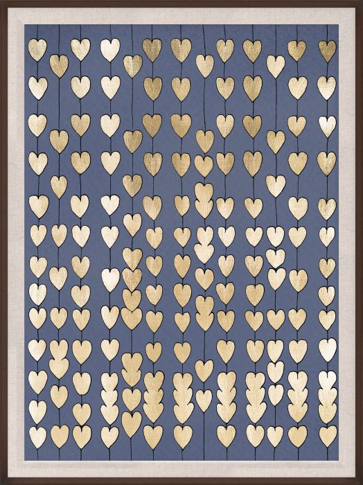 Natural Curiosities Navy and Gold Cartier Hearts, Framed