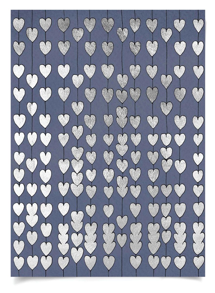 Natural Curiosities Navy and Silver Cartier Heart Strings