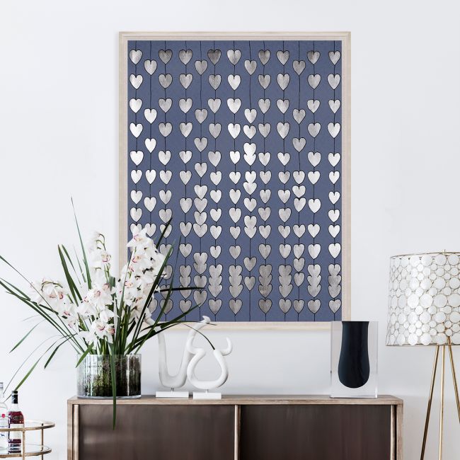 Natural Curiosities Navy and Silver Cartier Heart Strings