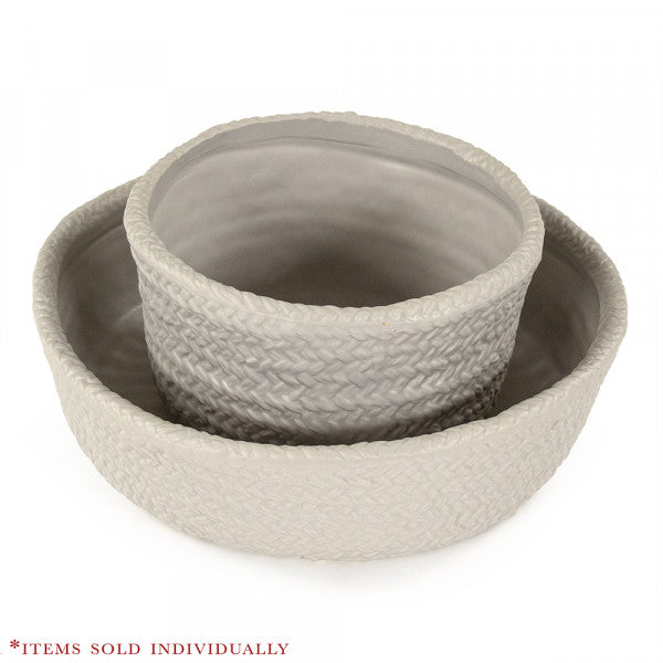 Zentique - Grey Cross Weave Deep Dish Large (set of 6)