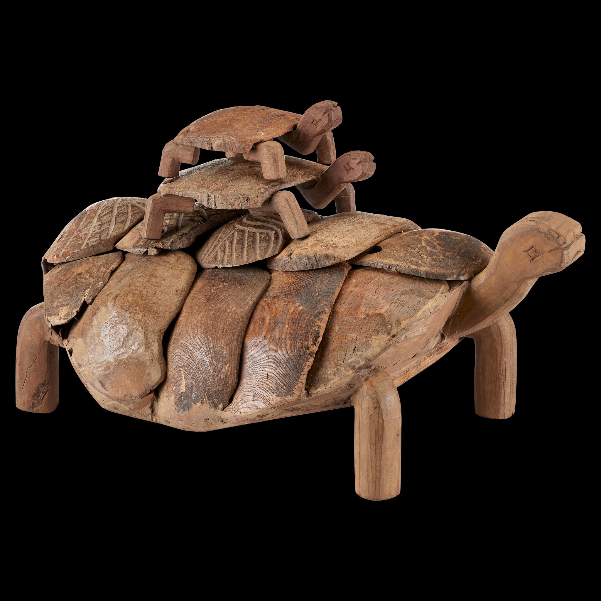 Currey & Company Turtle Set Of 3 Wooden Turtles