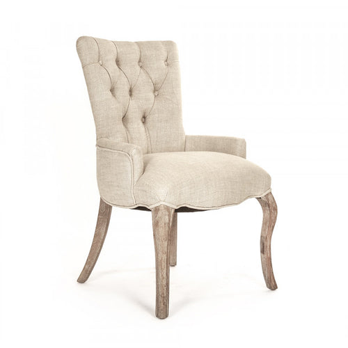 Zentique Iris Tufted Chair in Linen