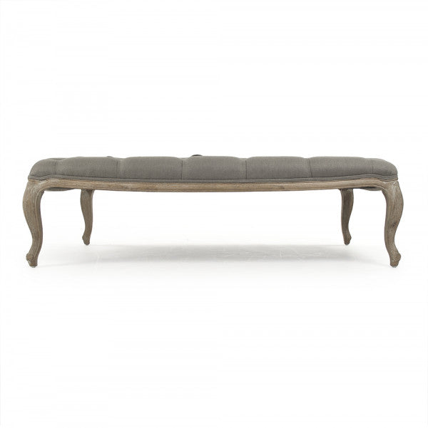 Zentique Maison Rectangular Ottoman Grey Linen