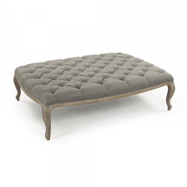 Zentique Maison Rectangular Ottoman Grey Linen