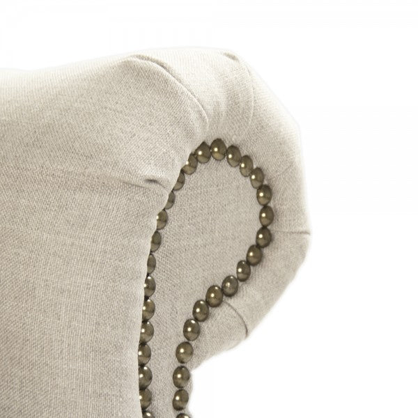 Zentique Napoleon Half Wingback Chair Natural Linen