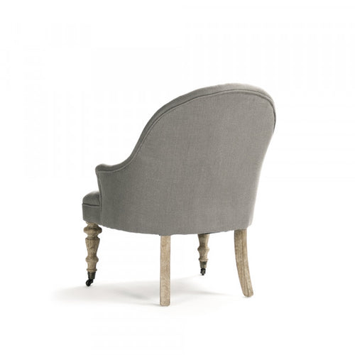 Zentique Tristan Tufted Club Chair Grey Linen