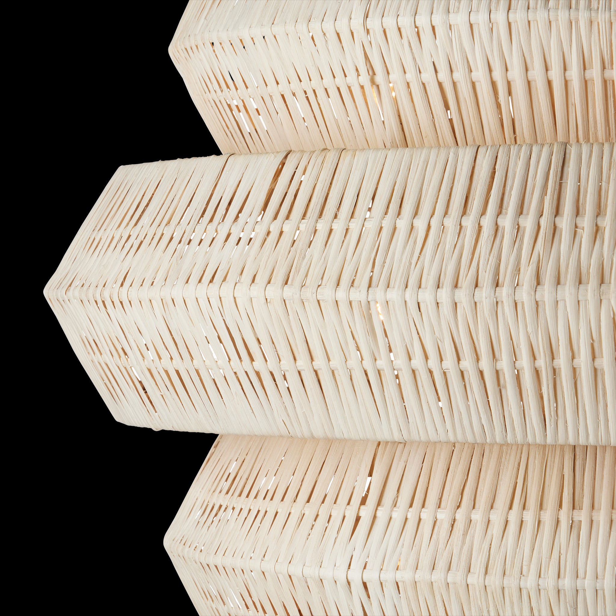 Currey & Company Antibes 30" White Rattan 9 Light Chandelier