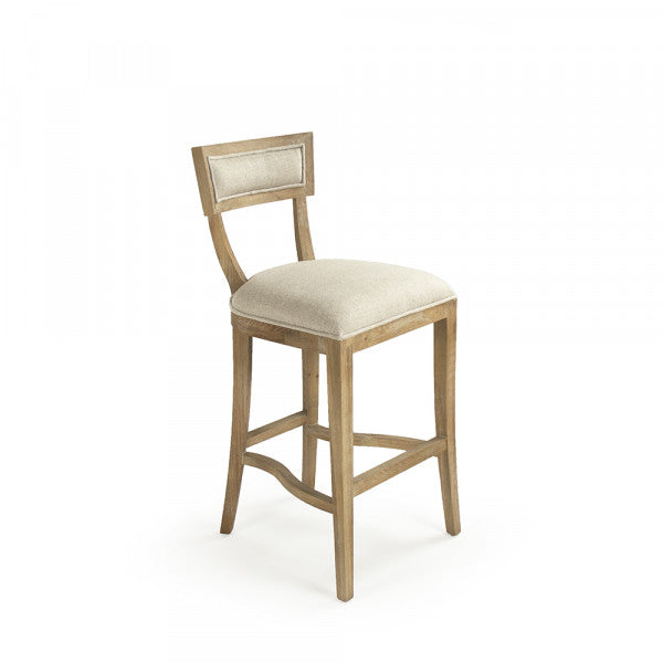 Zentique Carvell Bar Stool Natural Cream Linen