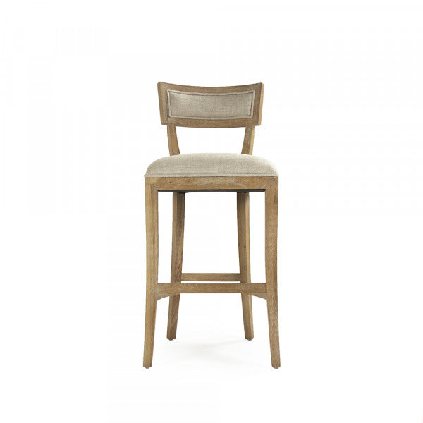 Zentique Carvell Bar Stool Natural Cream Linen