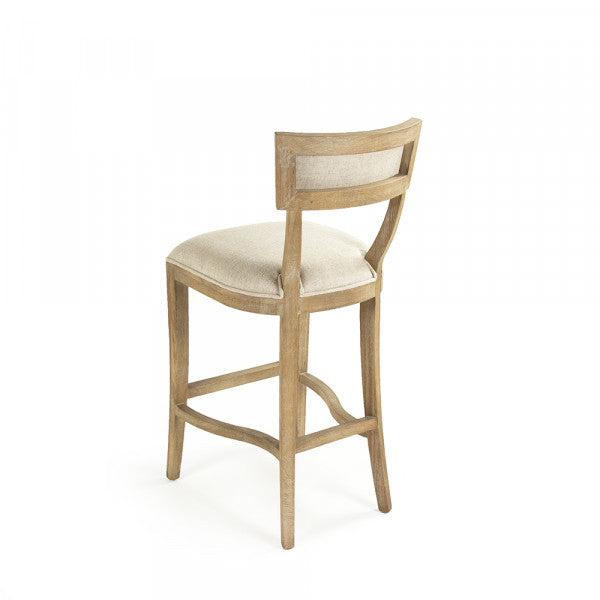 Zentique Carvell Bar Stool Natural Cream Linen