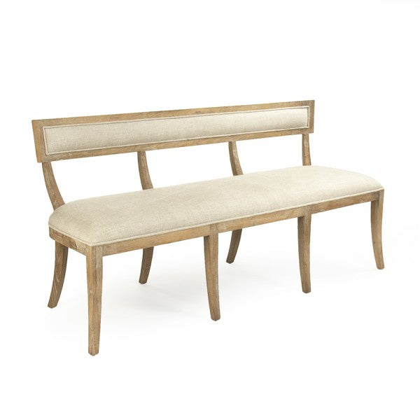 Zentique Carvell Bench Natural Cream Linen