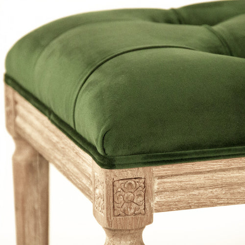 Zentique Louis Tufted Bench Green Velvet