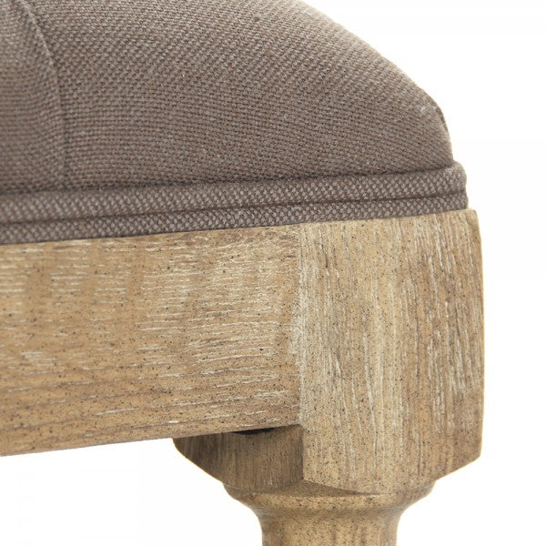 Zentique Square Tufted Ottoman Aubergine Linen