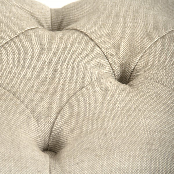 Zentique Rectangular Tufted Bench Cream Natural Linen