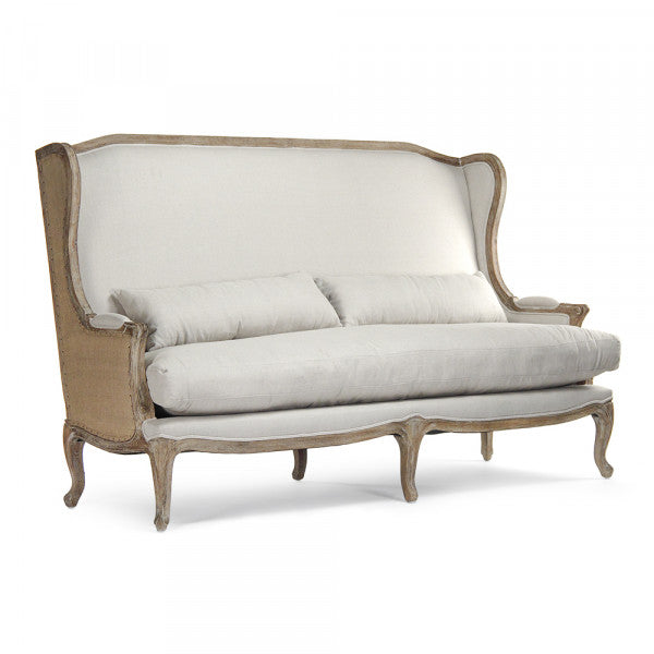 Zentique Leon Sofa Natural Linen, Jute