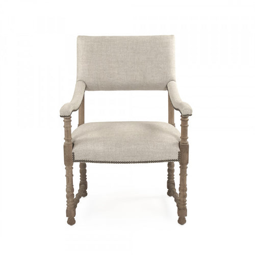 Zentique Silas Arm Chair Cream Natural Linen