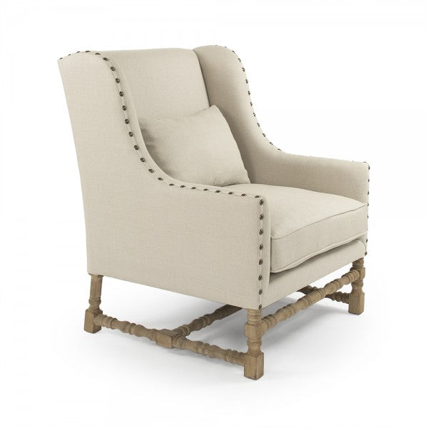 Zentique Francois Club Chair Natural Linen