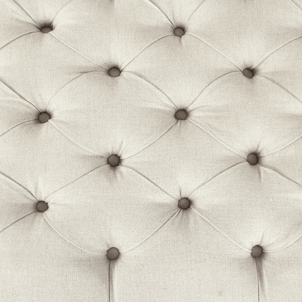 Zentique Lara Tufted Ottoman Natural Linen