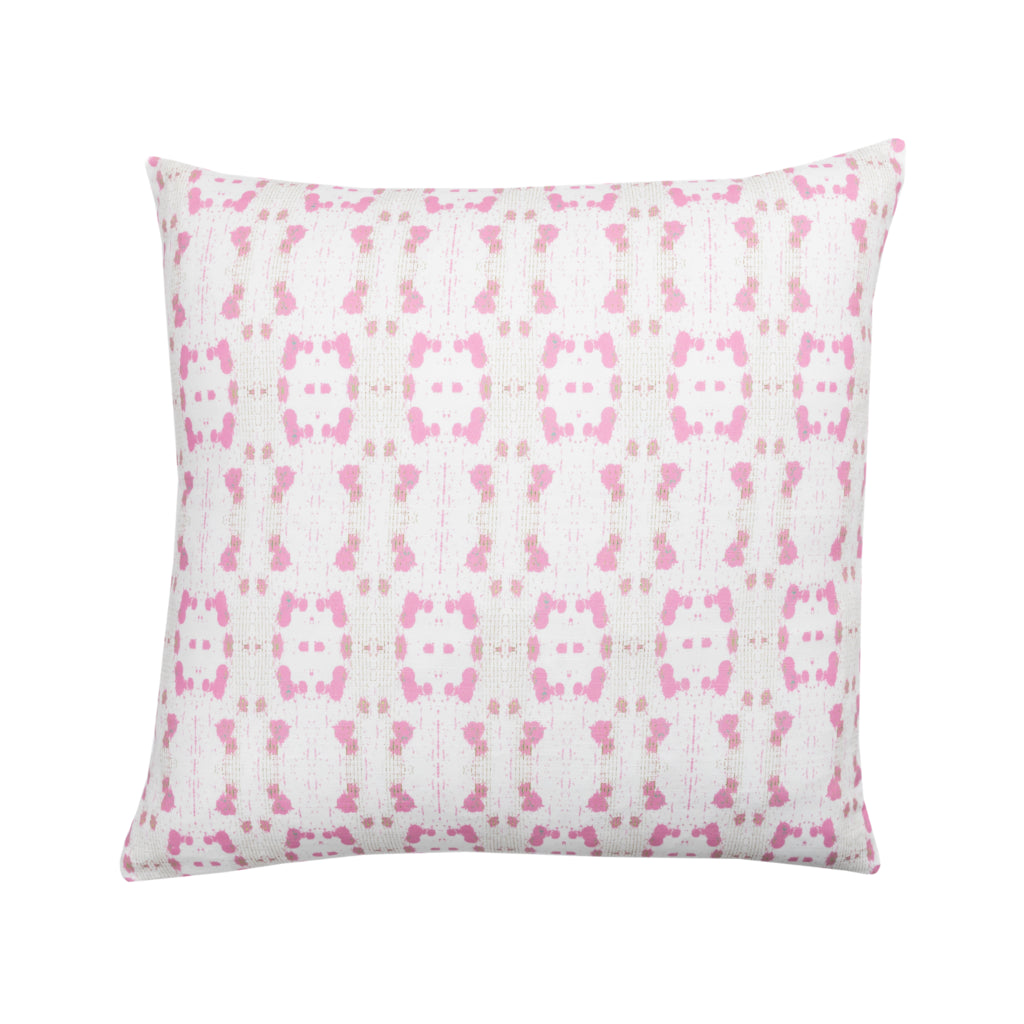 Cheetah Pink Linen Cotton Pillow by Laura Park