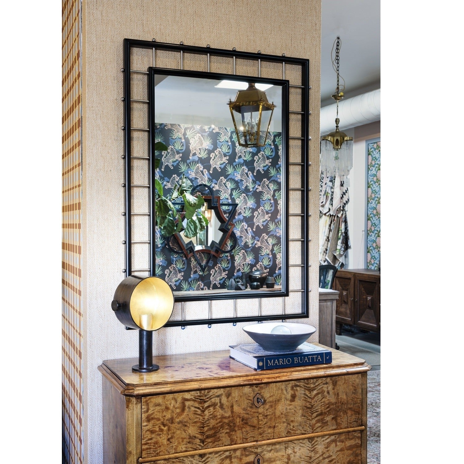 Celerie Kemble Modern Dark Mahogany Mirror