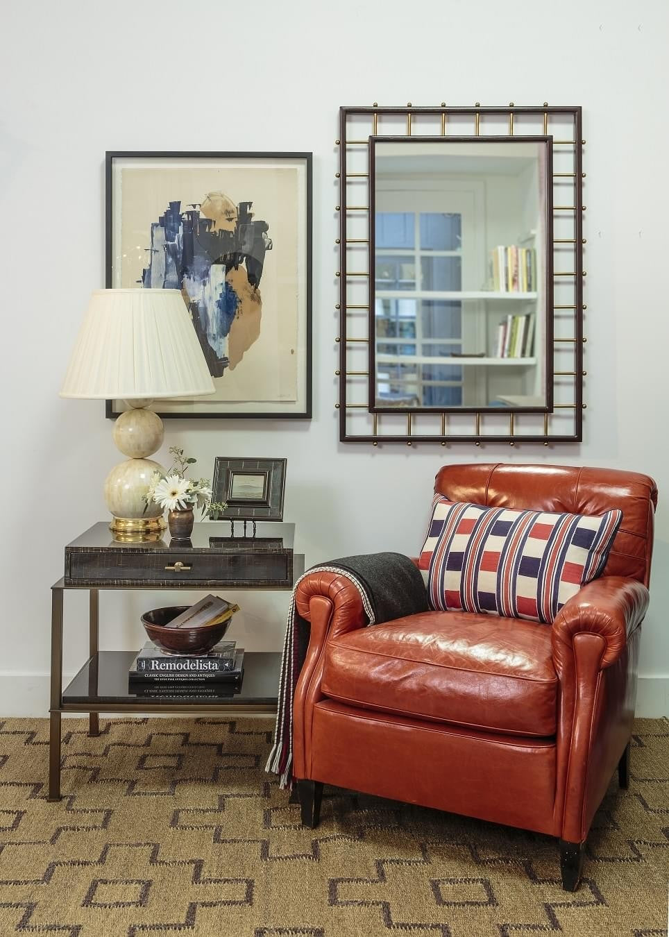 Celerie Kemble Modern Dark Mahogany Mirror