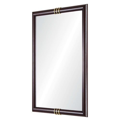 Celerie Kemble for Mirror Home Dark Mahogeny and Brass Wall Mirror