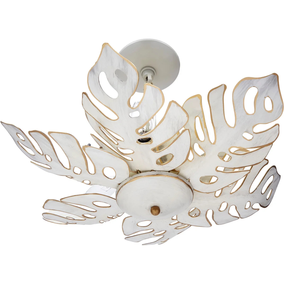 Collins Tropical Leaf Semi Flush Pendant by Old World Design