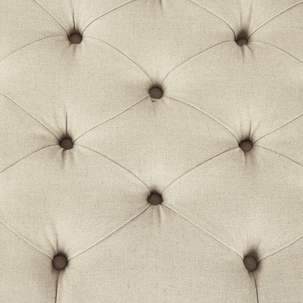 Zentique Mathis Tufted Ottoman Natural Linen