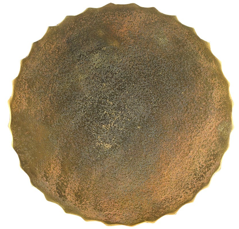 Currey and Company Rasi Antique Brass Table/Stool