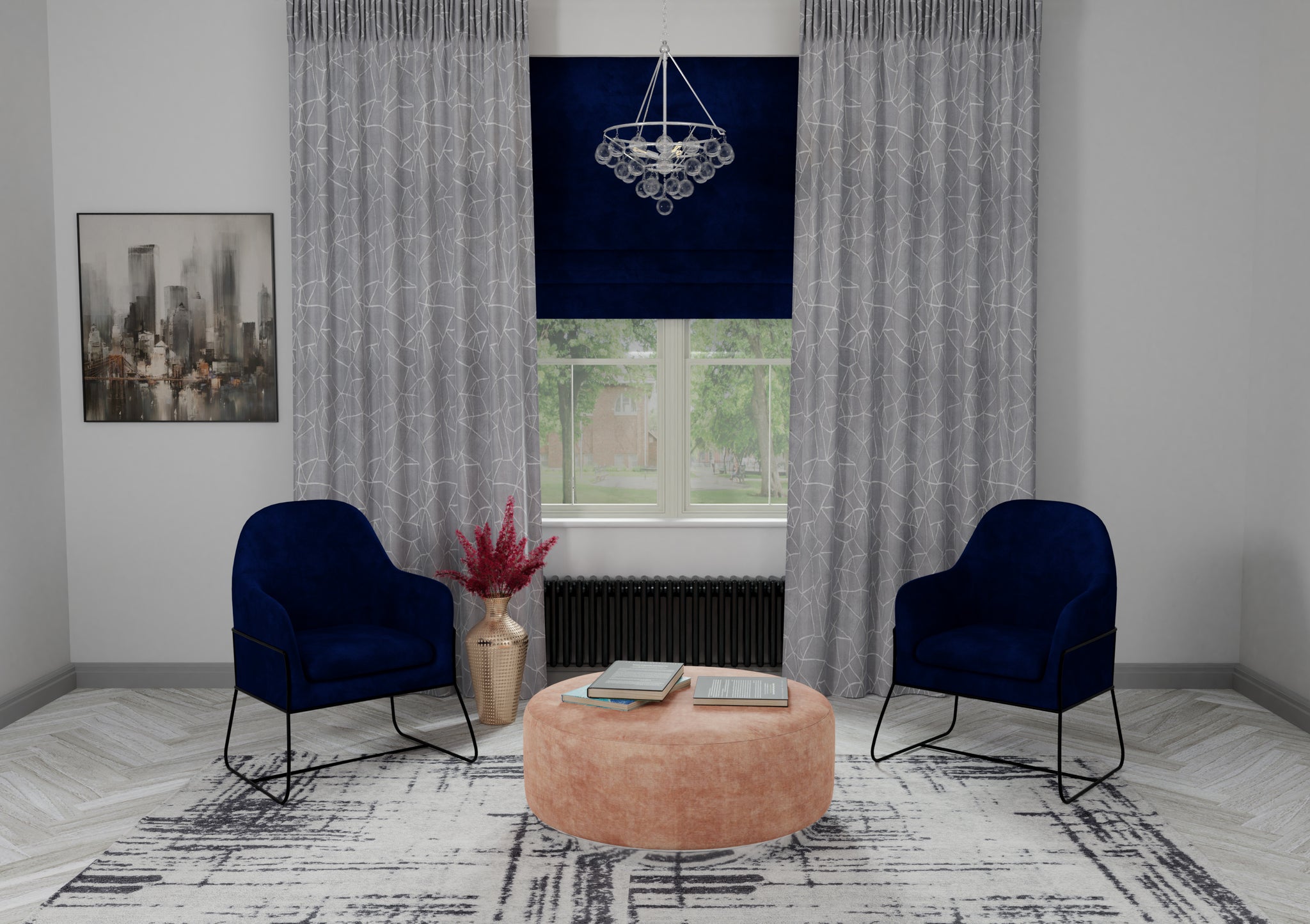 Lumanity Isla 3 Light Nickel And Glass Contemporary Chandelier