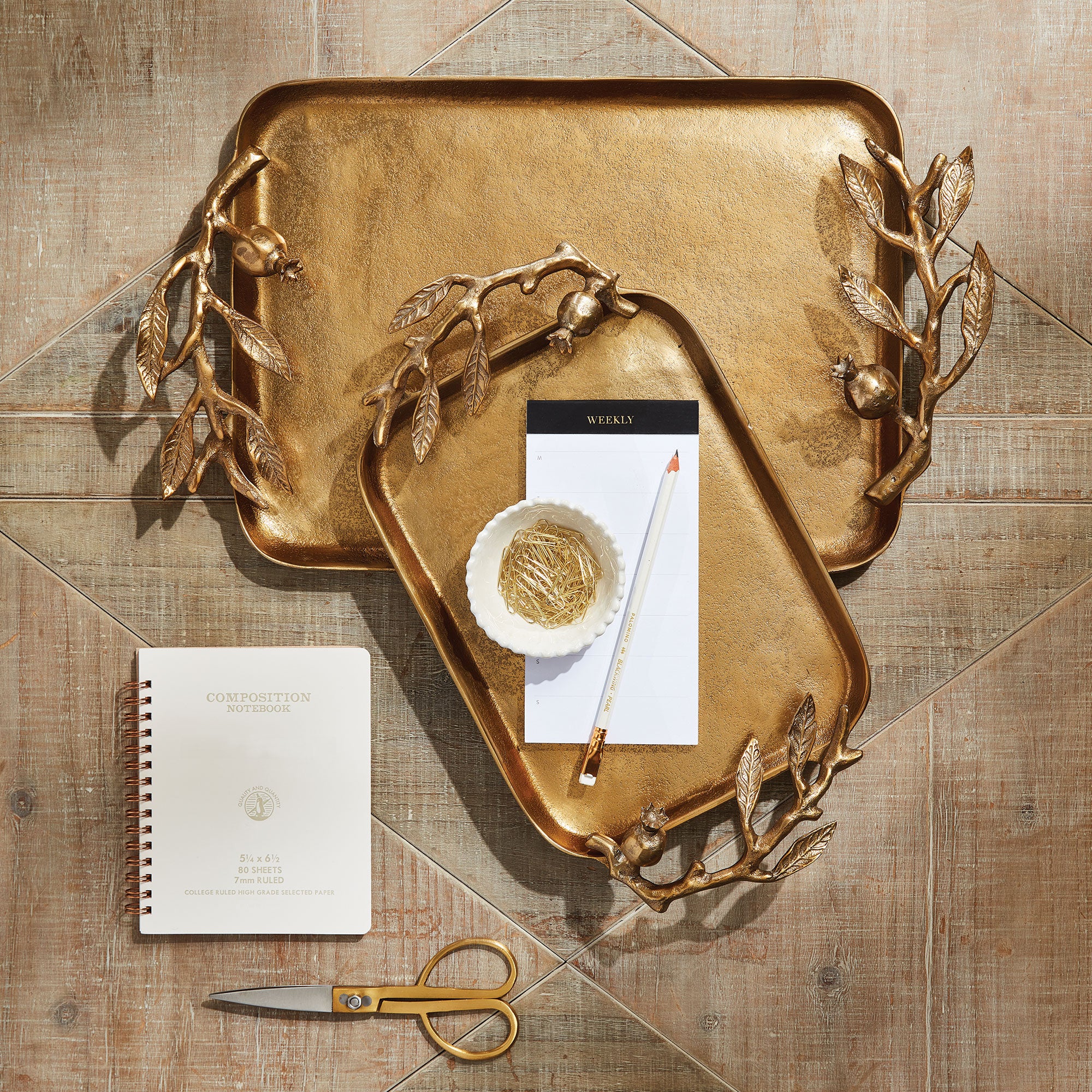 Napa Home And Garden Pomegranate Branch Decorative Trays, Set Of 2